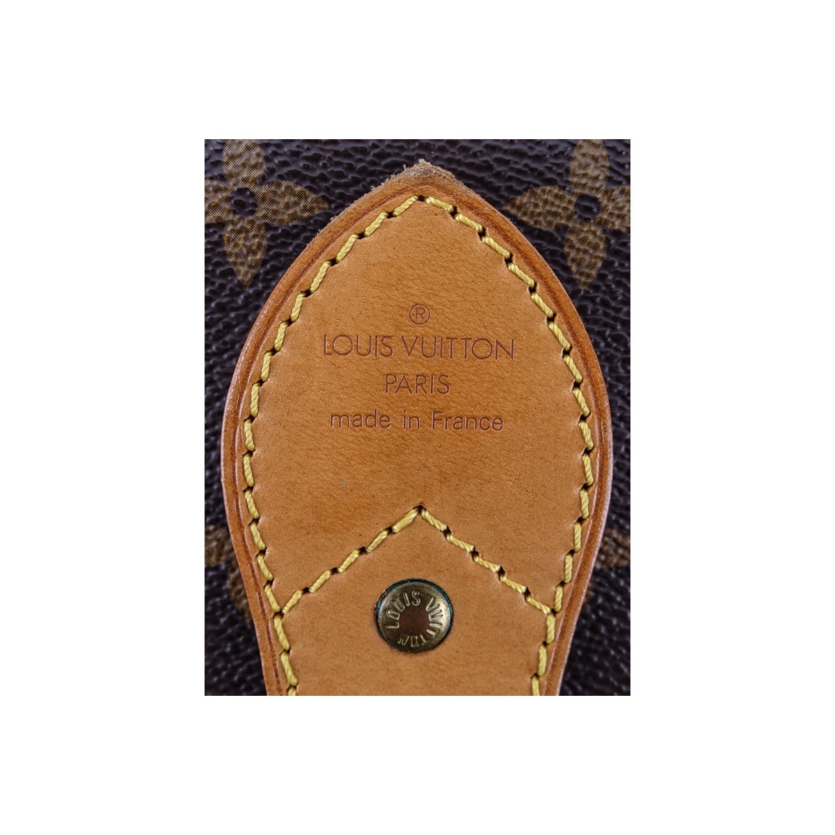 Louis Vuitton Brown Monogram Coated Canvas Sac Chasse Luggage. Golden brass hardware, brown/beige interior.