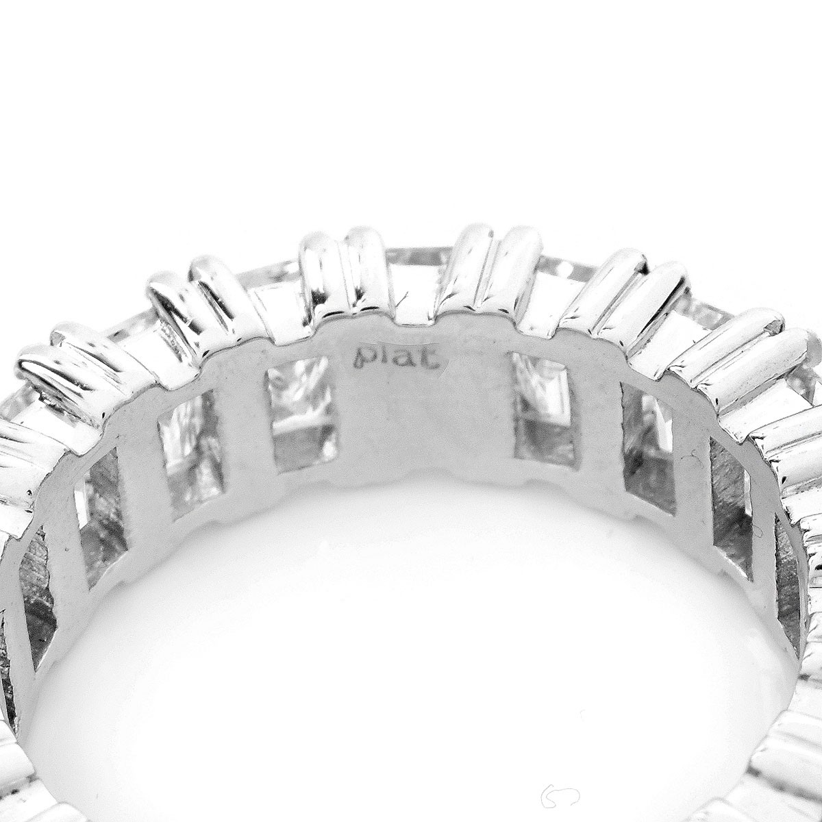 Approx. 7.0 Carat Emerald Cut Diamond and Platinum Eternity Band.