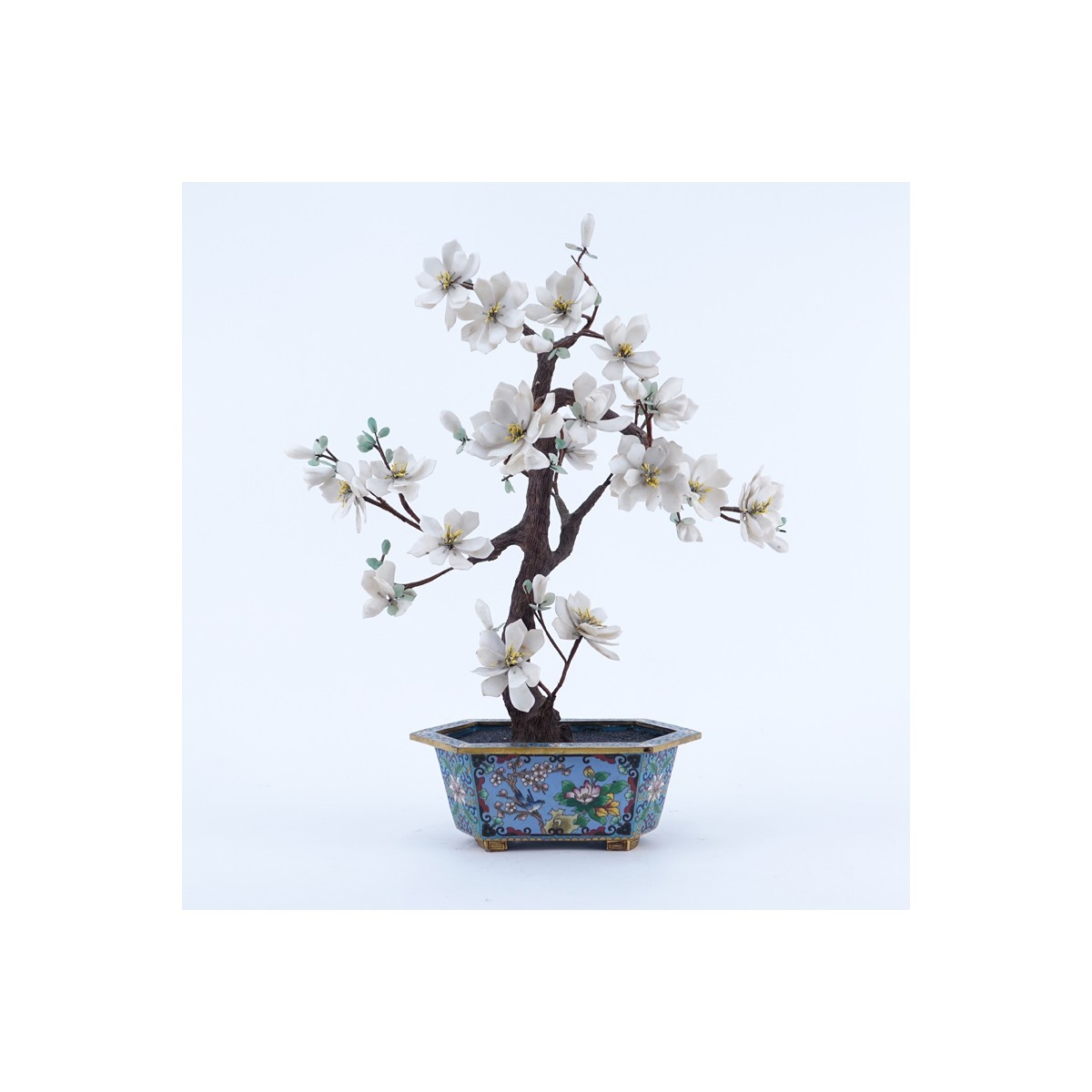 Vintage Chinese Ming Tree In Cloisonné Jardiniere. Unsigned.
