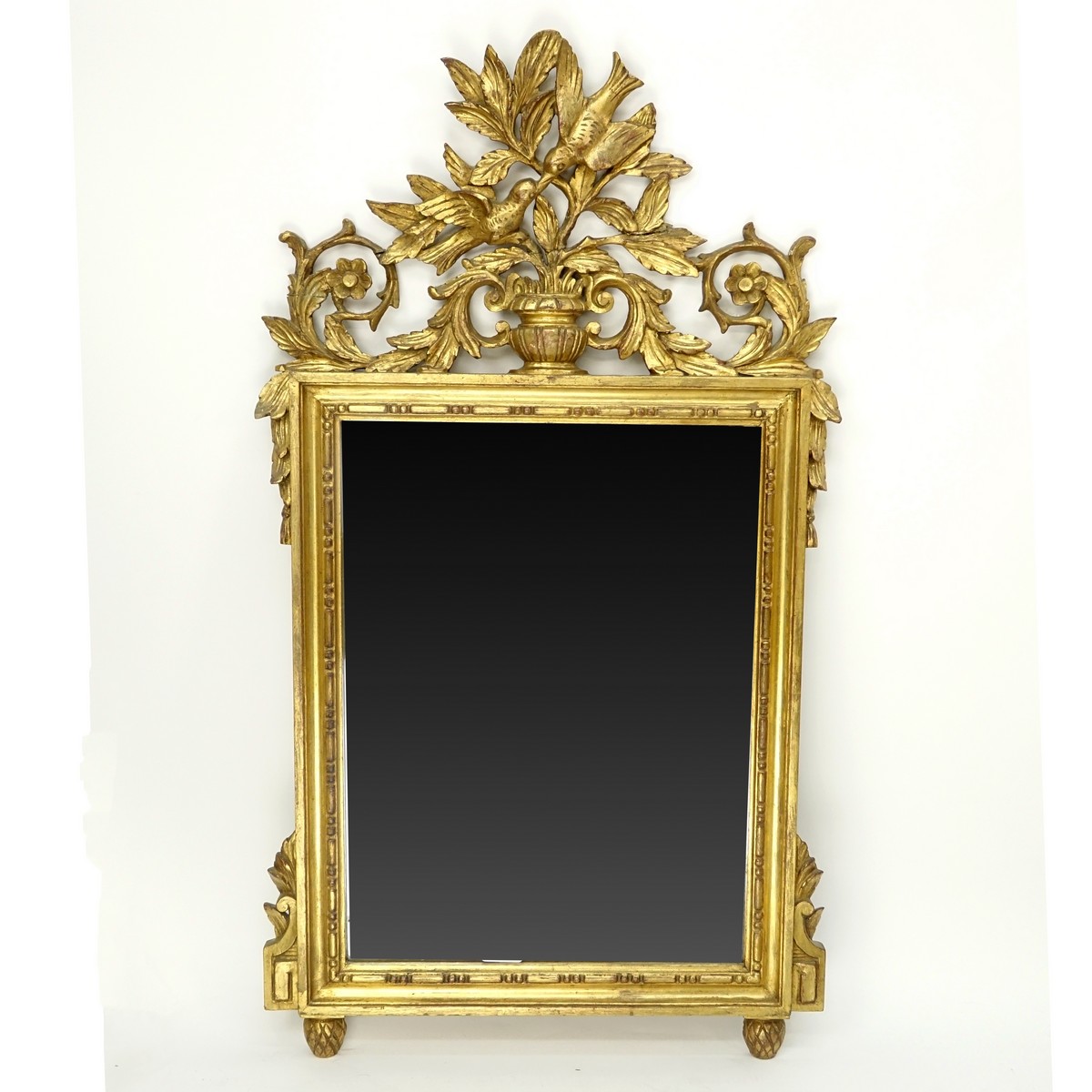 20th Century Carved Gilt Wood Decorative Mirror. Unsigned.