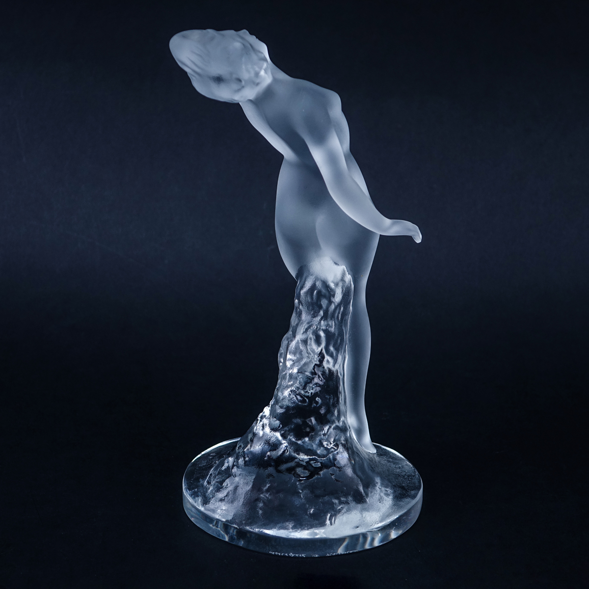 Lalique Crystal "Danseuse Bras Baisse" Figure. Signed.