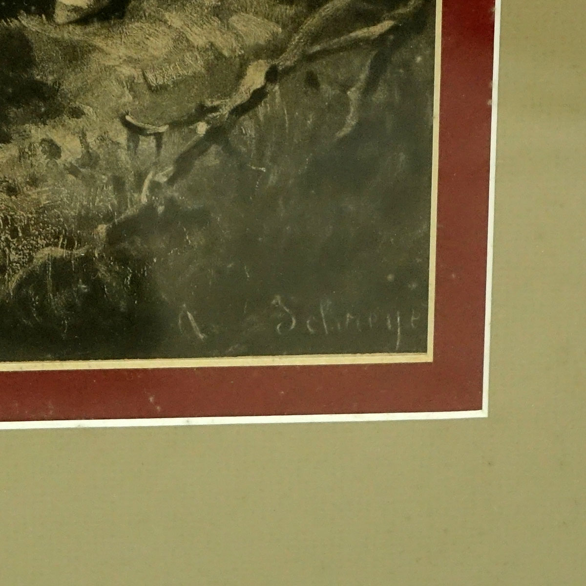 Adolph Schreyer, German  (1828 - 1899) Sepia Tone Lithograph Print, Bedouin on Horseback, Signed in the Plate. Small stain to top left corner.