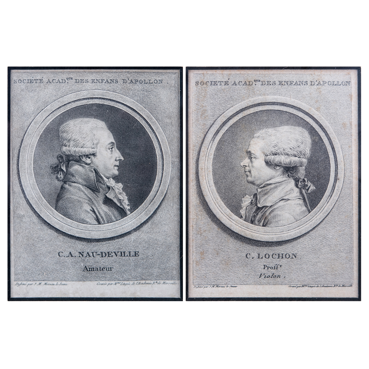 Two Antique Engravings After: Jean Michel Moreau the Younger (1741-1814) "C. Lochon" and "C.