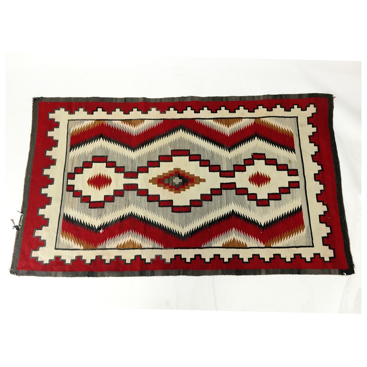 Mid 20th Century Navajo Wool Eye-Dazzler Blanket. Unsigned.