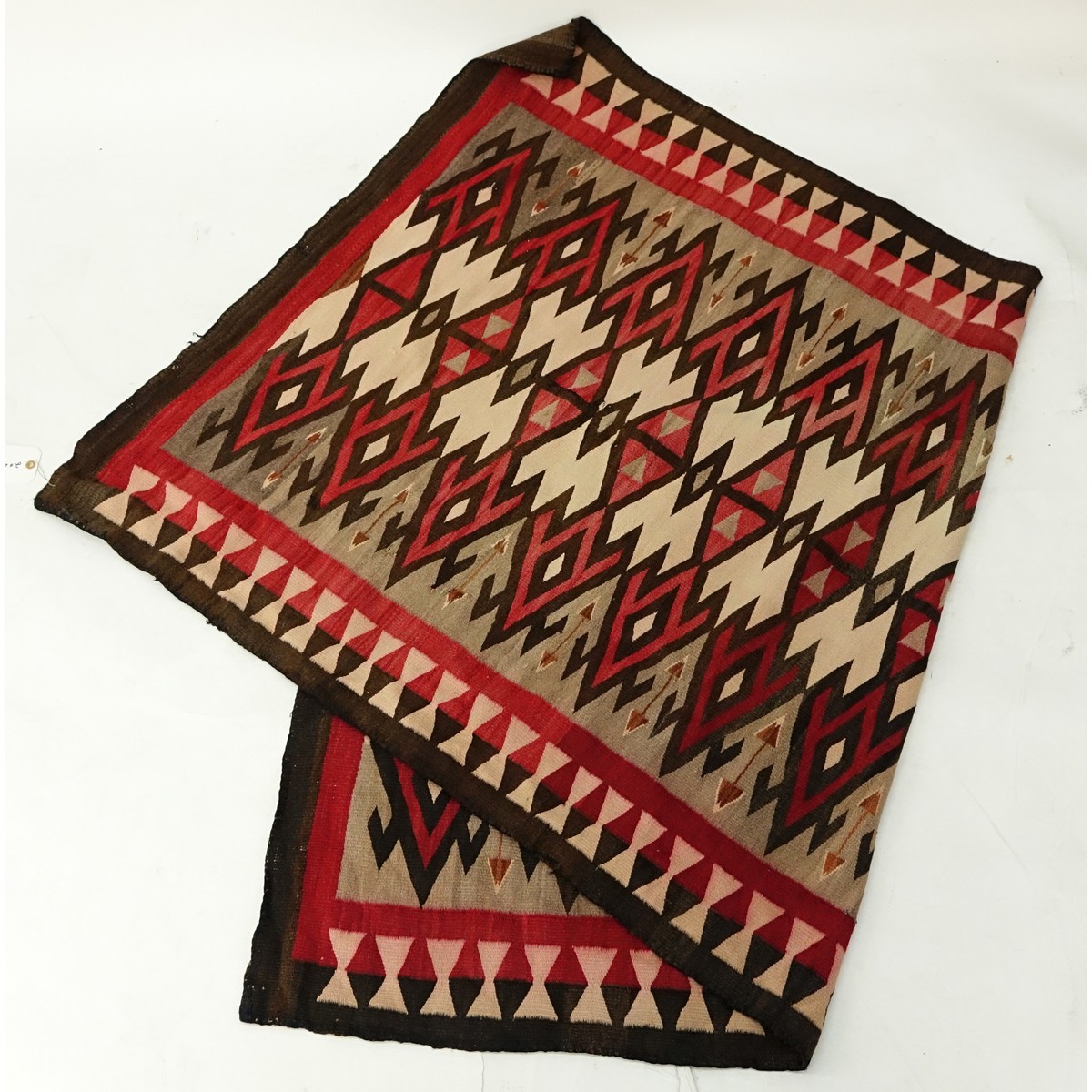 Mid 20th Century Navajo Wool Rug. Unsigned.