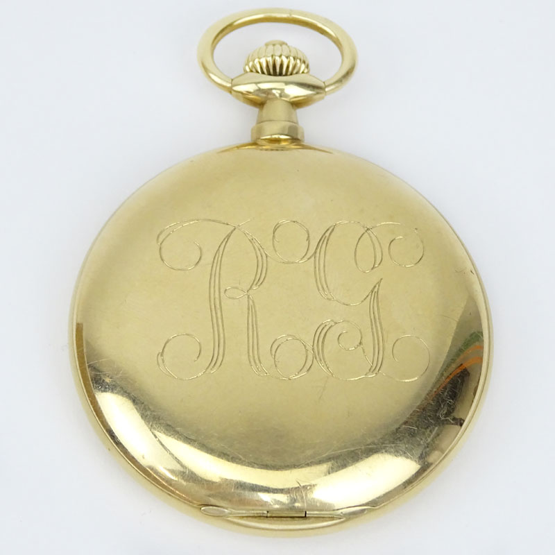 Large Circa 1922 German A. Lange & Sohne 14 Karat Yellow Gold Pocket Watch.