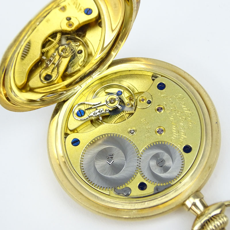 Large Circa 1922 German A. Lange & Sohne 14 Karat Yellow Gold Pocket Watch.