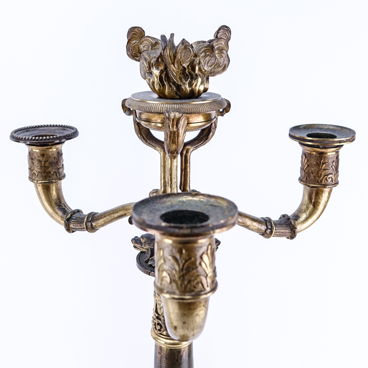 Pair 19th Century French Gilt Bronze Candelabra. Each with 4 lights.