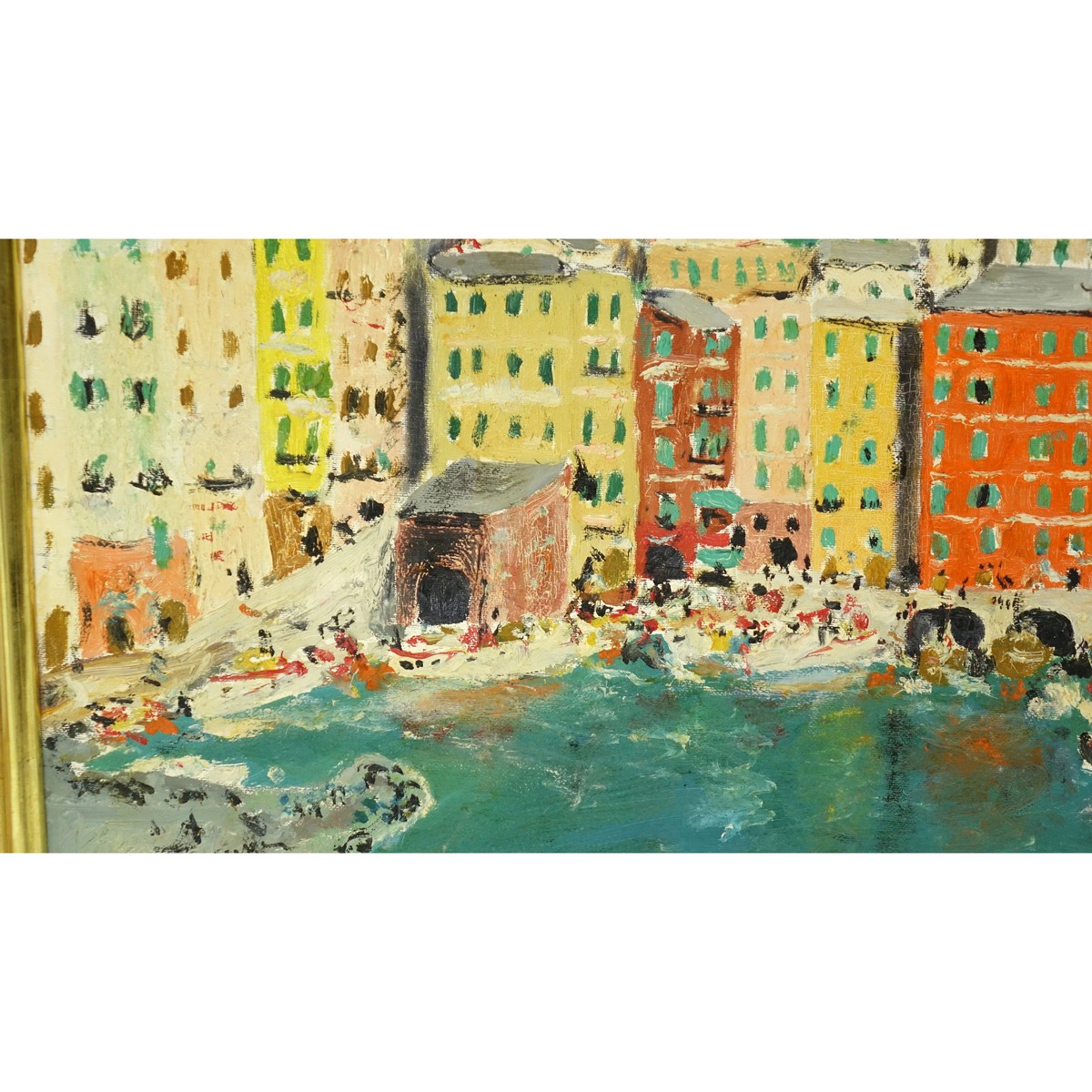 20th Century Continental School Oil On Canvas "Portofino". Signed indistinctly lower left.