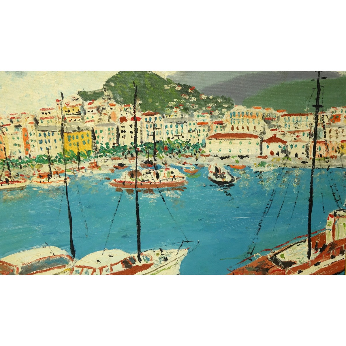 20th Century Continental School Oil On Canvas "Portofino". Signed indistinctly lower left.