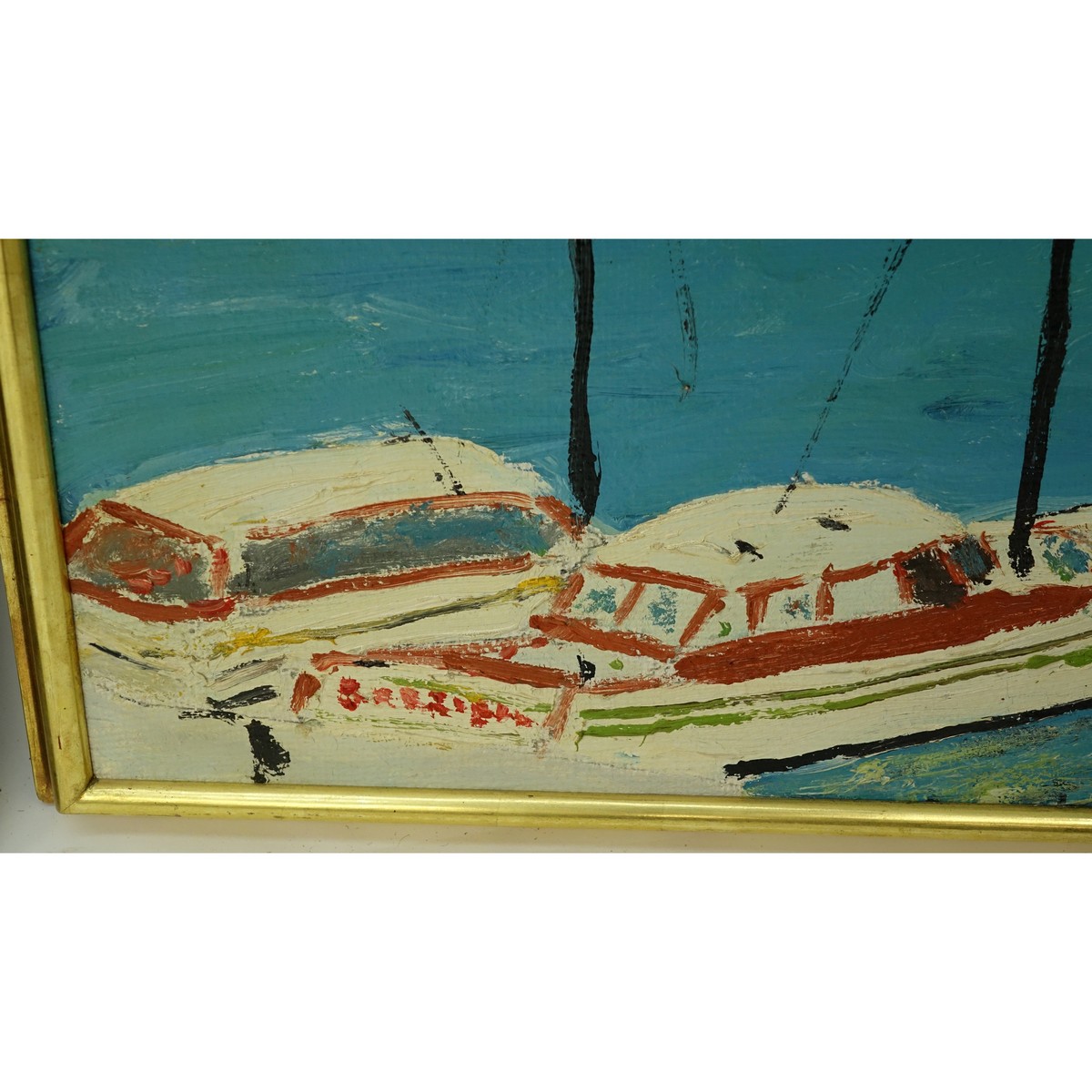 20th Century Continental School Oil On Canvas "Portofino". Signed indistinctly lower left.