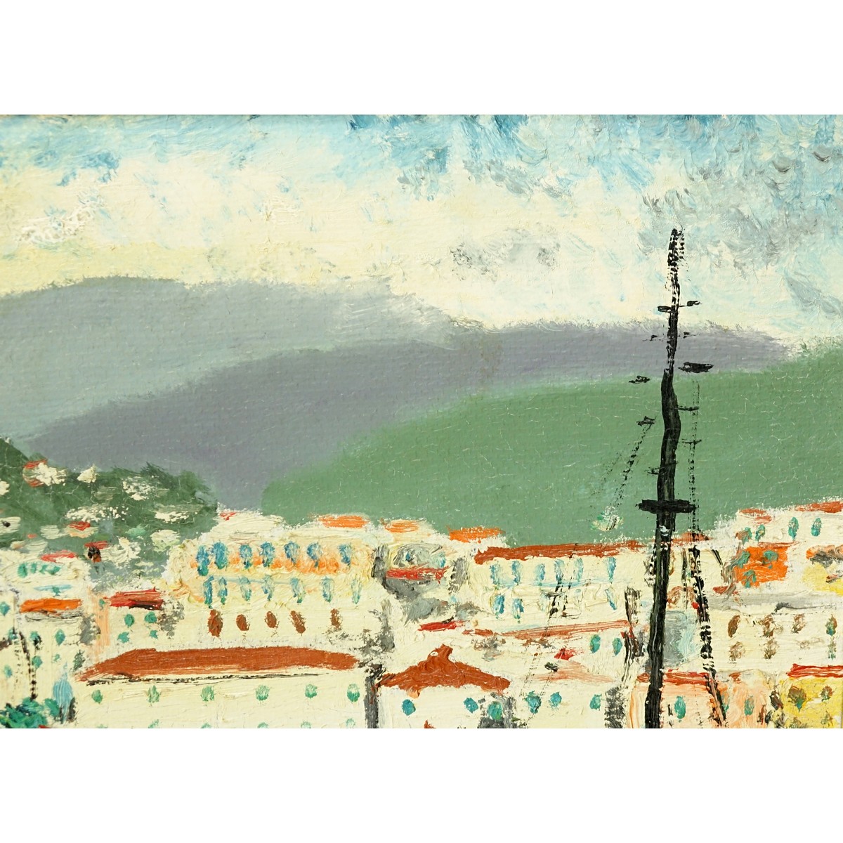 20th Century Continental School Oil On Canvas "Portofino". Signed indistinctly lower left.