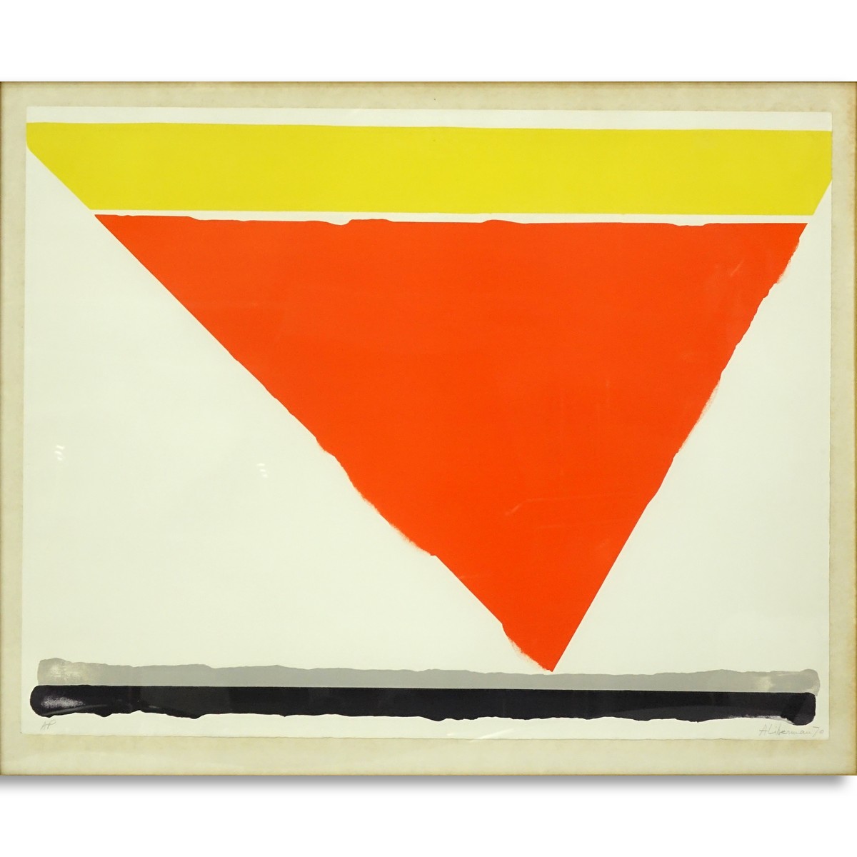 Alexander Semeonovitch Liberman, Russian/American (1912 - 1999) Color lithograph "Red Triangle". Signed, dated '70, "AP" in pencil.