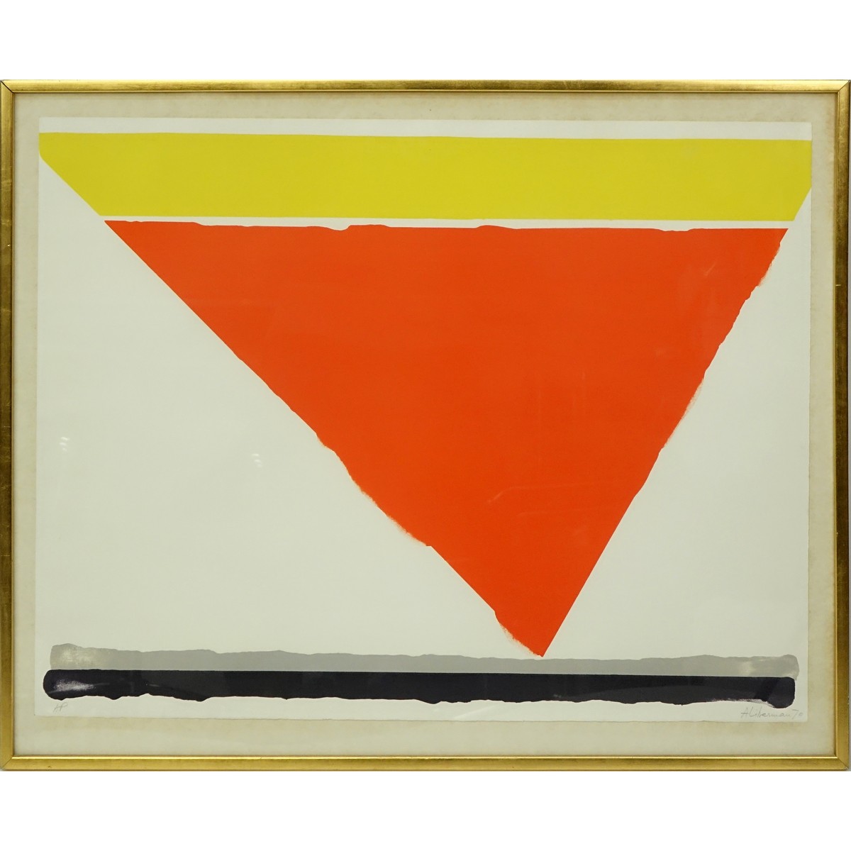 Alexander Semeonovitch Liberman, Russian/American (1912 - 1999) Color lithograph "Red Triangle". Signed, dated '70, "AP" in pencil.