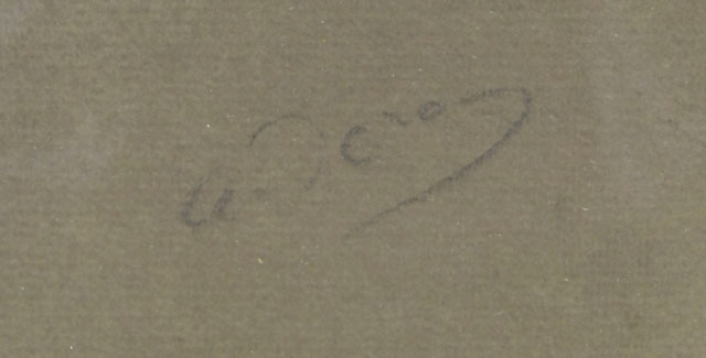 André Derain French (1880-1954) Crayon on Paper Laid Down on Canvas "Bateau a Gravelines" (Mer du Nord) Circa 1934-1935. Signed Lower Right.