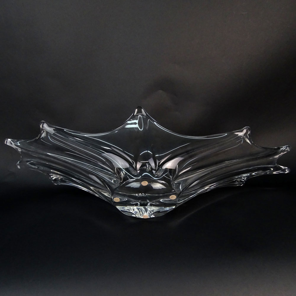 Daum France Crystal Centerpiece Bowl. Signed Daum France.