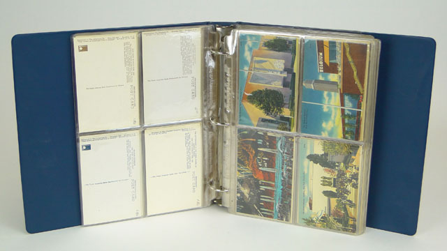 Lot of Approximately Two Hundred Seventy-Six (276)  1939 World's Fair New York Post Cards in Plastic Sleeves in a Binder Including Color and Black and White Images Published by The Albertype Company, Brooklyn, NY. Some have been written on but most are in
