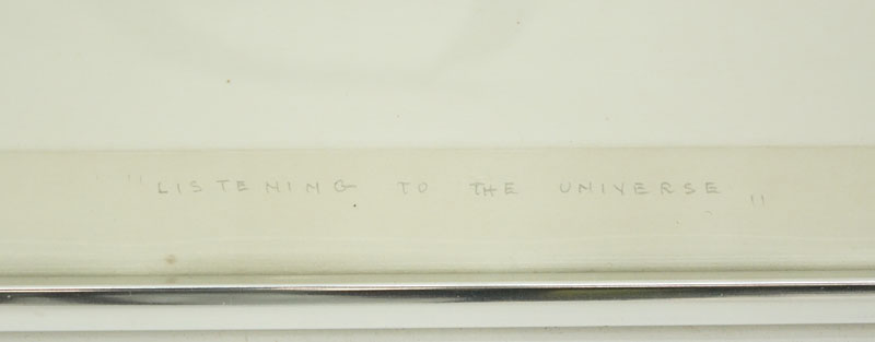 Angelo Savelli, Italian (1911-1995) Relief lithograph "Listening To The Universe". Numbered 152/200, Titled , signed and dated 66 in pencil lower margin.