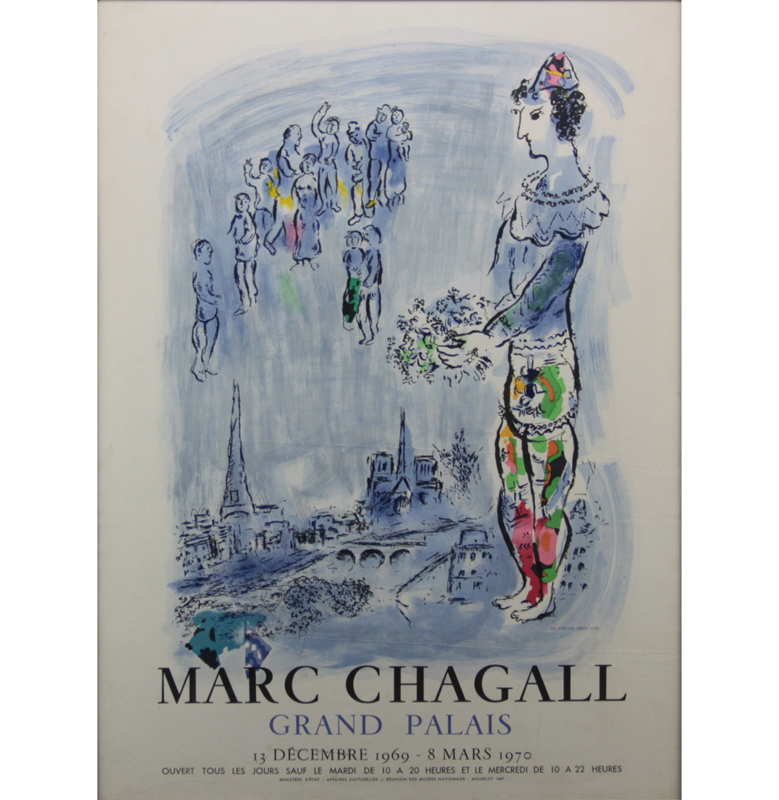 After :Marc Chagall, French/Russian (1887-1985) Grand Palais Exhibition poster Dated 1969-1976. Good condition.
