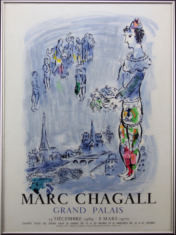 After :Marc Chagall, French/Russian (1887-1985) Grand Palais Exhibition poster Dated 1969-1976. Good condition.