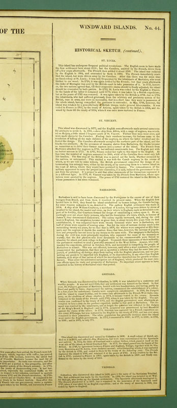 Lucas Fielding Jr. (1781-1854) Geographical, Statistical, and Historical Map of the Leeward Islands  No.