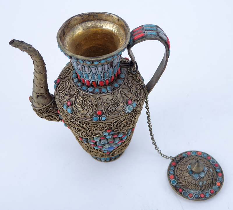 Collection of Three Thai Style Bronze & Copper Items. Includes small teapot, bowl.