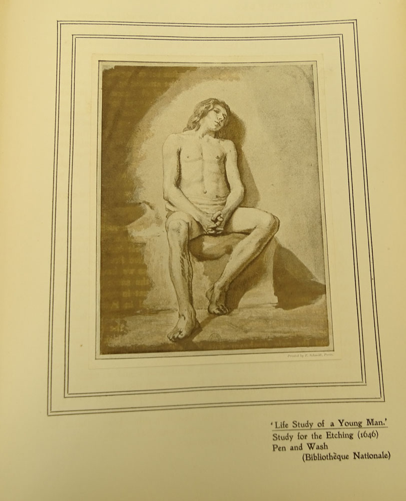 Early 20th Century Hardcover book "Rembrandt Harmensz Van Rijn, A Memorial Of His Tercentenary MDCVI - MCMVI, With 70 Plates" Publish 1906. AS IS Condition, loose cover, binding, tears, toning.