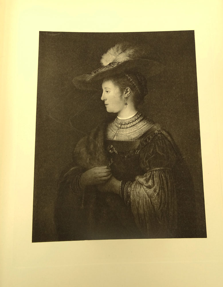 Early 20th Century Hardcover book "Rembrandt Harmensz Van Rijn, A Memorial Of His Tercentenary MDCVI - MCMVI, With 70 Plates" Publish 1906. AS IS Condition, loose cover, binding, tears, toning.