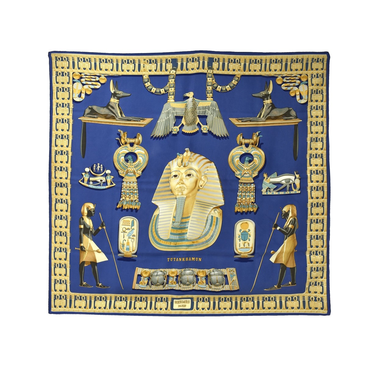 Hermes Paris "Tutankhamun" Silk Scarf