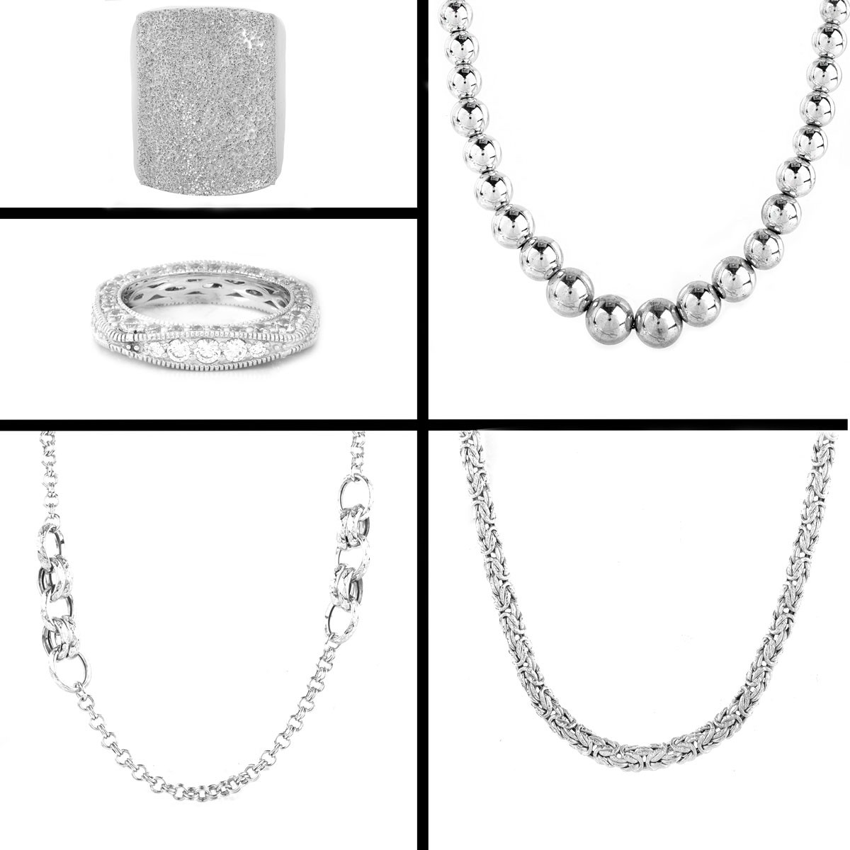 Five Piece Sterling Silver Fashion Jewelry