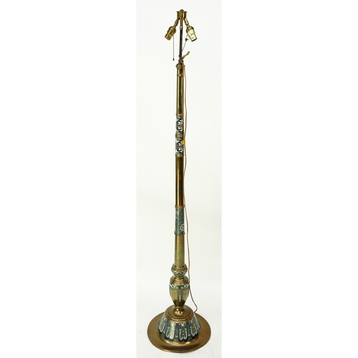 Large Japanese Champlevé Enamel Floor Lamp