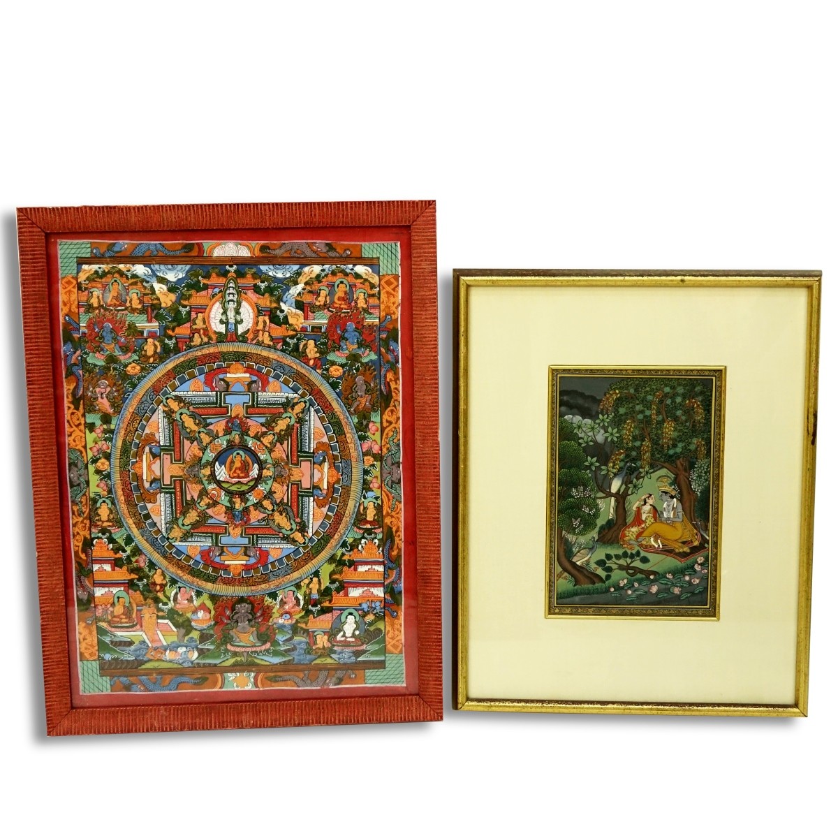 Grouping of Two (2) Tibetan Buddhist Thangka