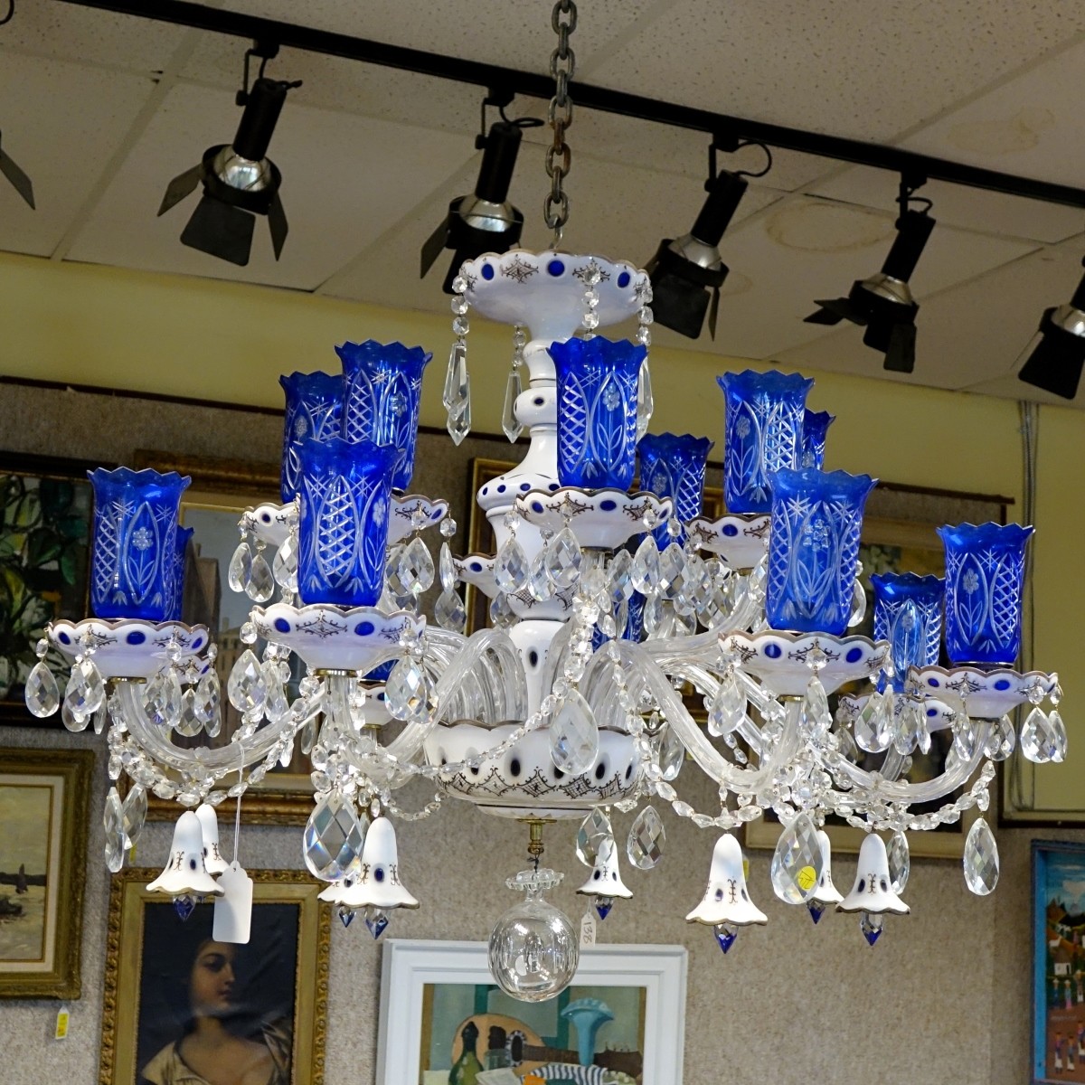 Vintage Bohemian Glass Chandelier