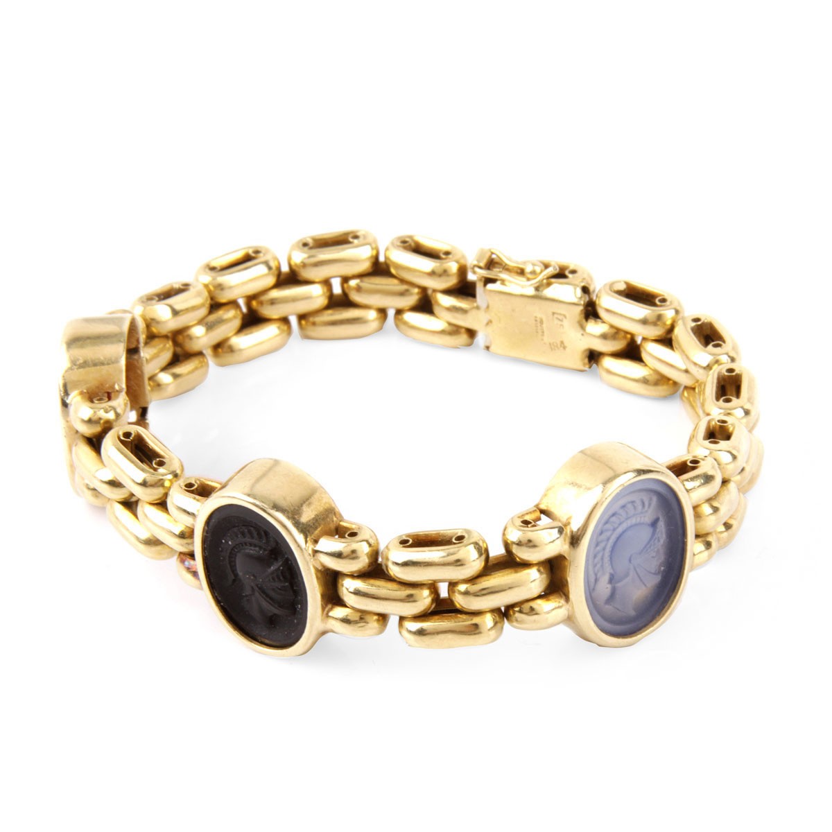 Vintage 18K Gold and Intaglio Bracelet