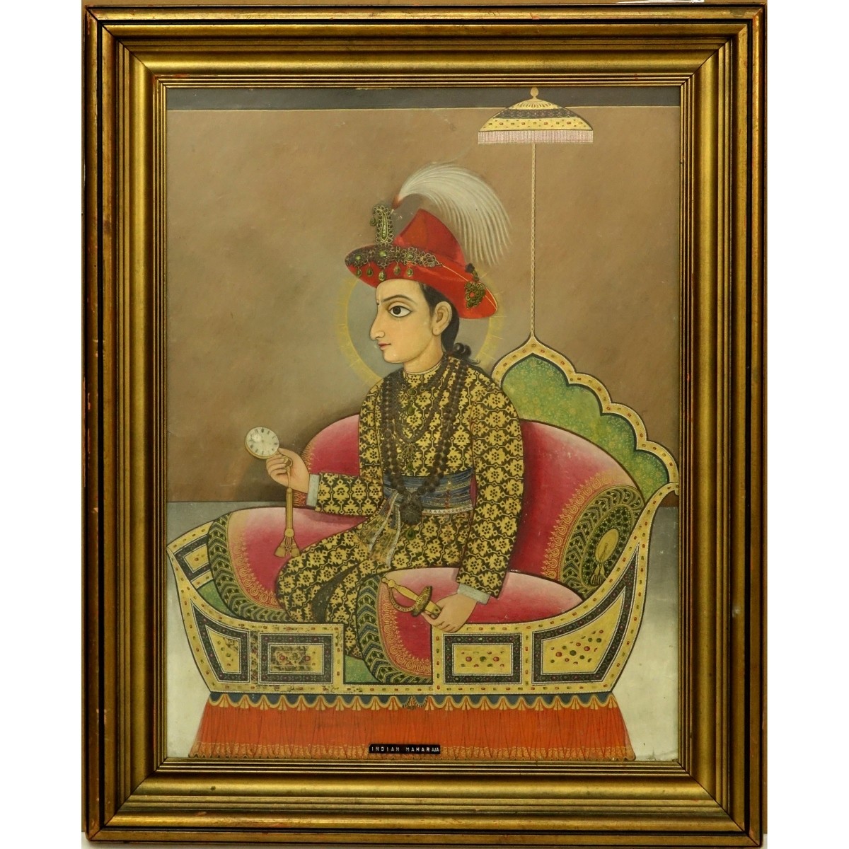 Antique Indian Gouache Of Maharaja