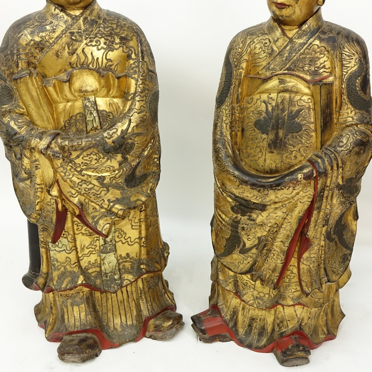 Chinese Daoist Gilt Lacquered Temple Figures