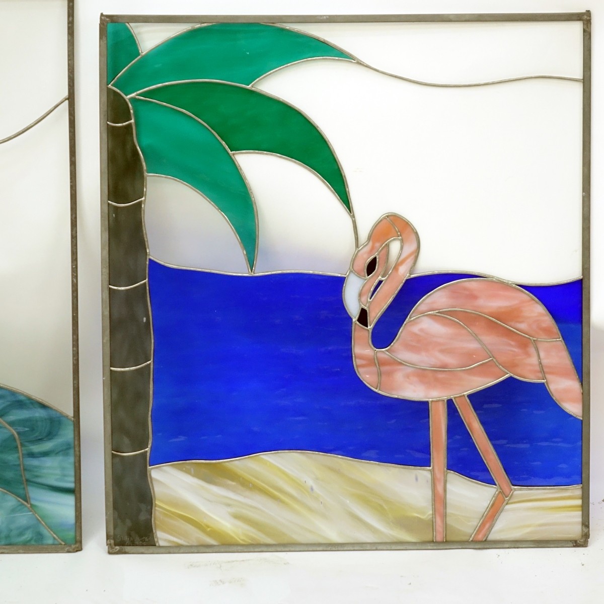Grouping of Three (3) Vintage Stained Glass Panels
