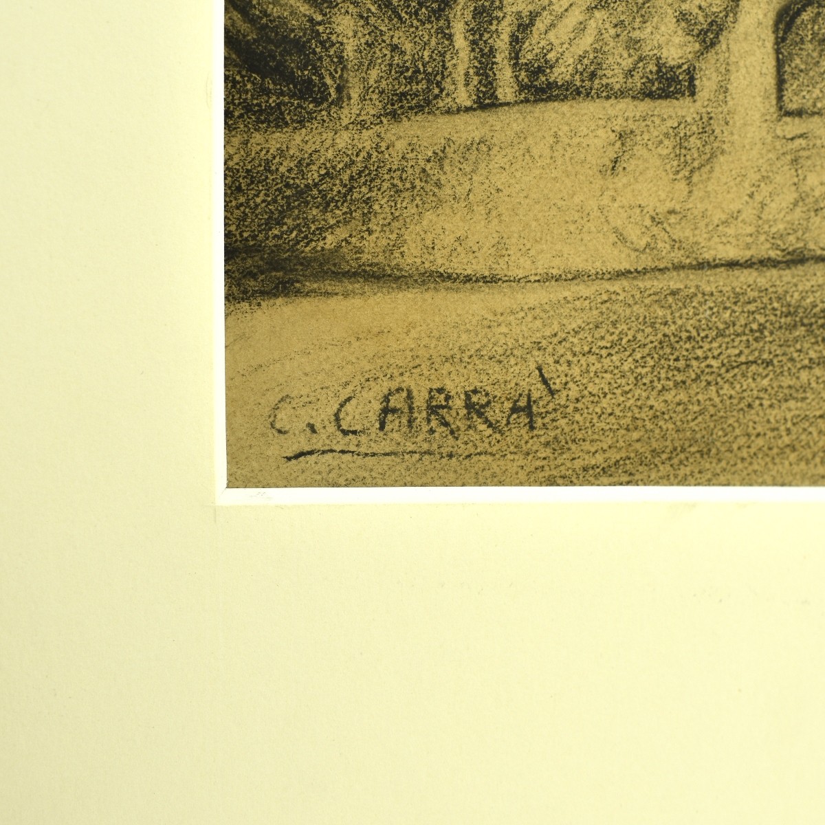 Carlo Carrà, Italian (1881–1966) Charcoal on card
