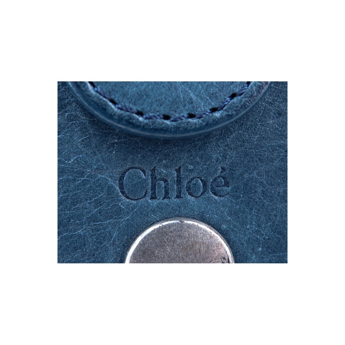 Chloe Petrol Blue Python And Leather Silverado PM