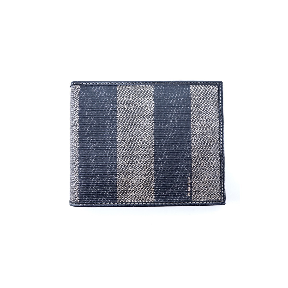 Fendi Black/Beige Striped Coated Canvas Bifold 3