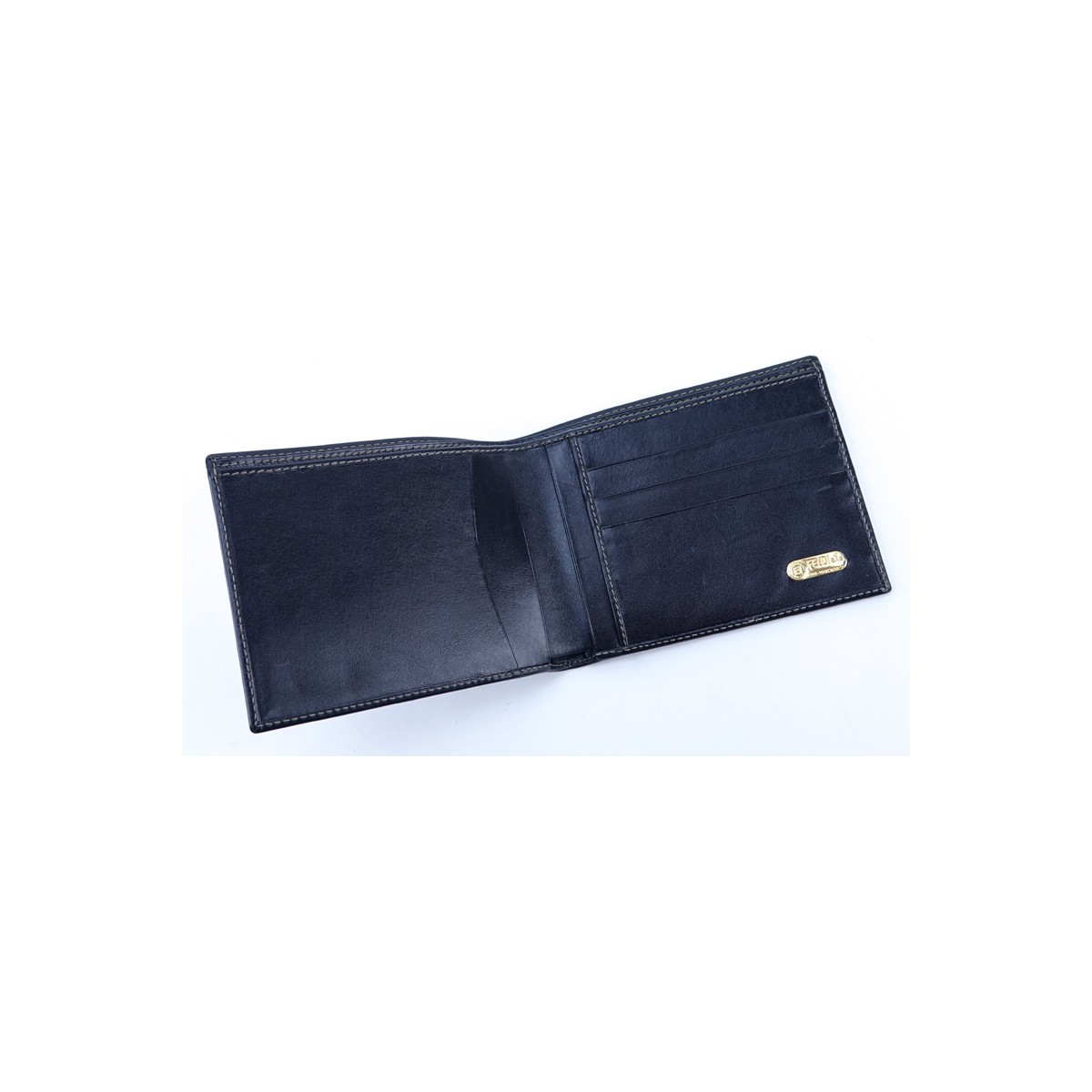 Fendi Black/Beige Striped Coated Canvas Bifold 3