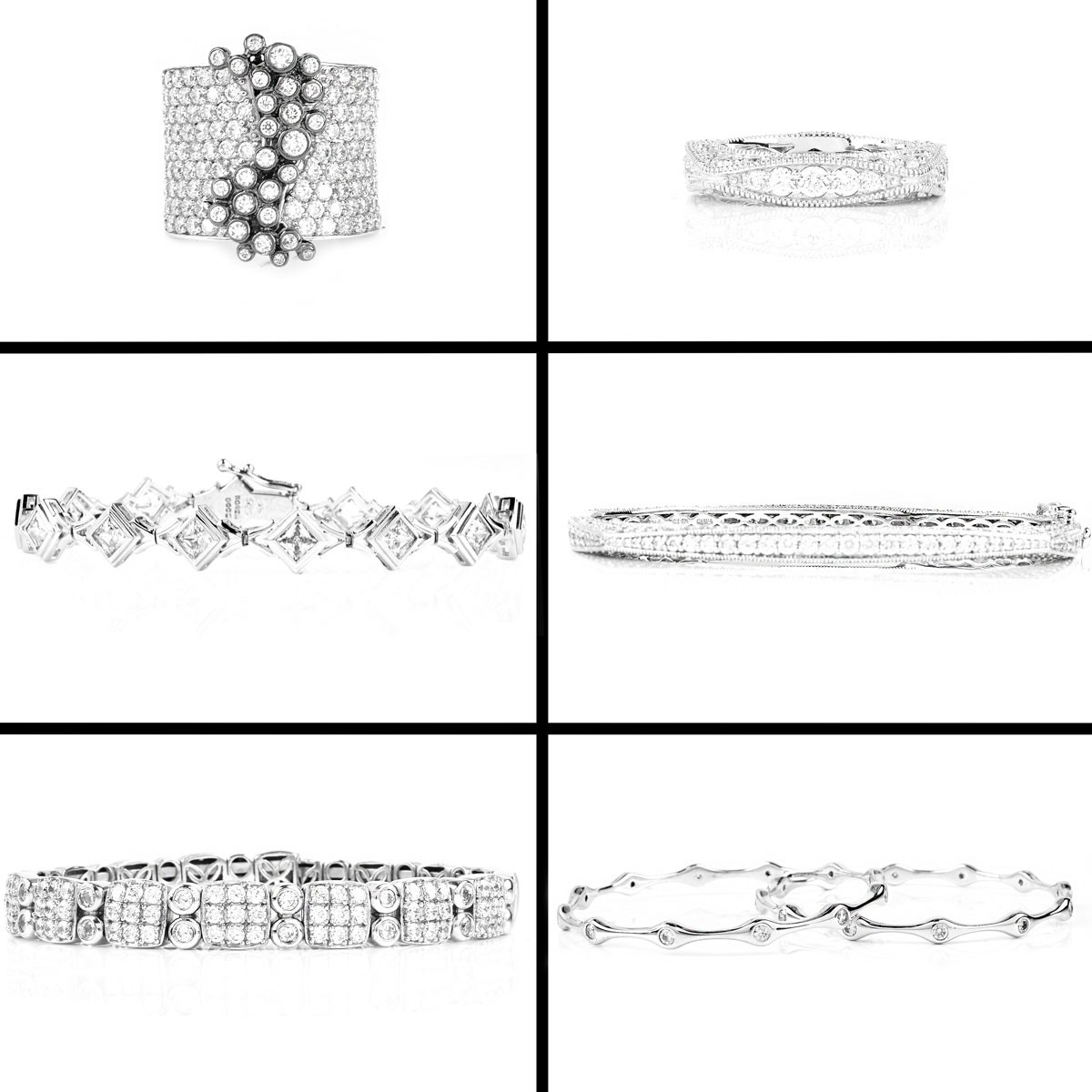 Six (6) Pieces Sterling And CZ Fashion Jewelry