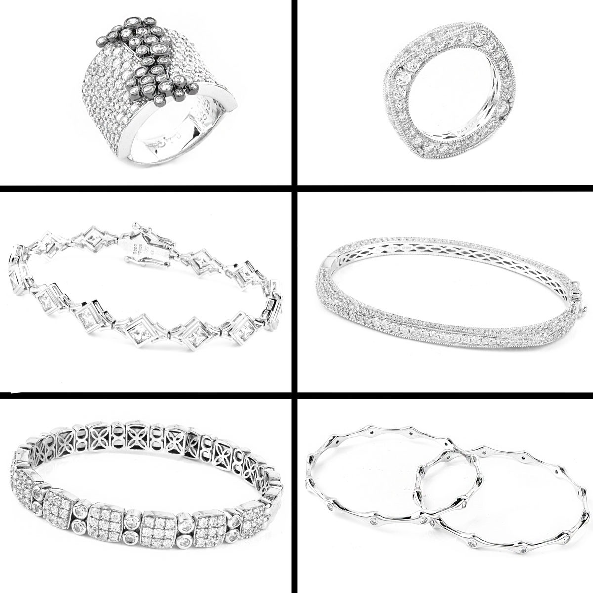 Six (6) Pieces Sterling And CZ Fashion Jewelry