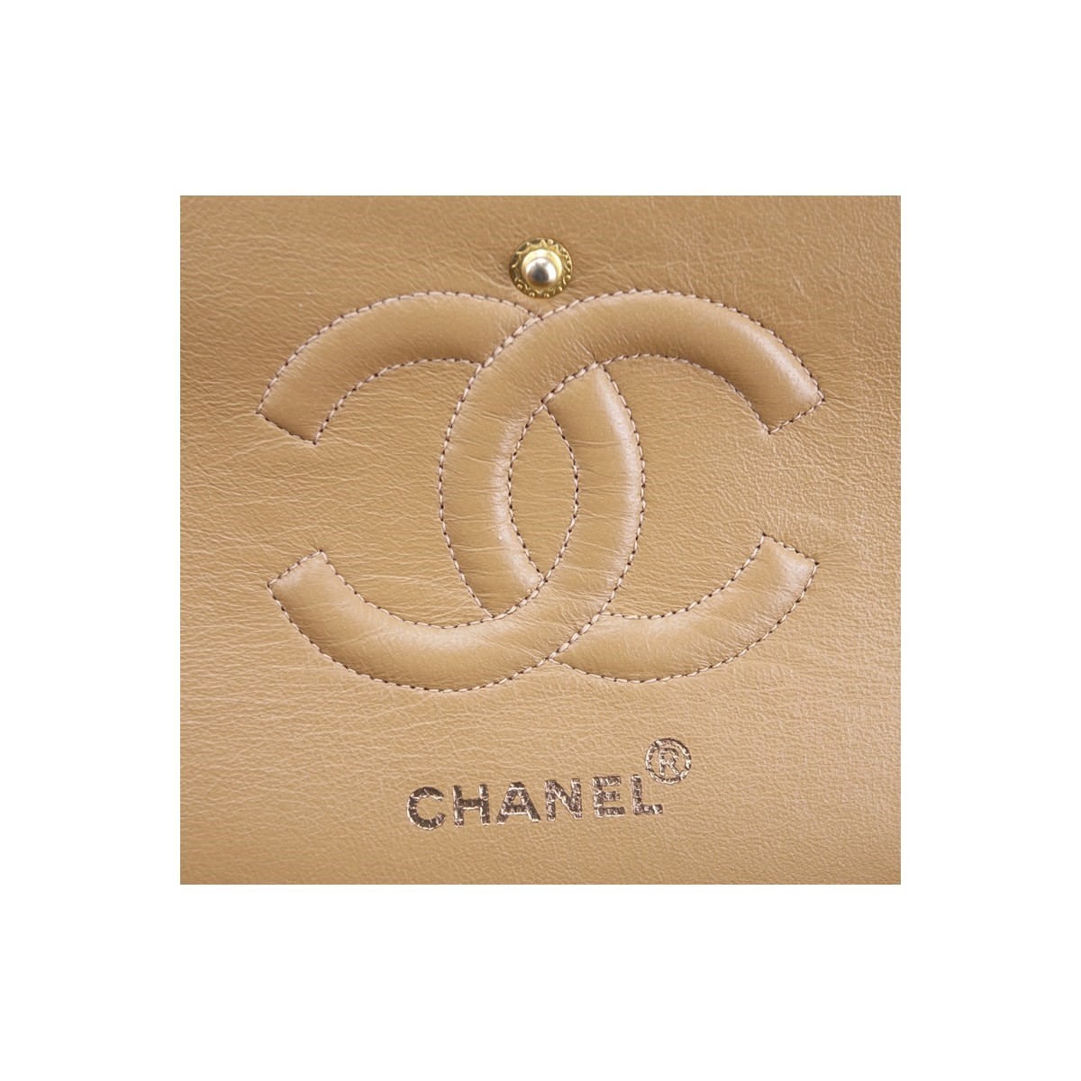 Chanel Dark Beige Quilted Leather Classic Double