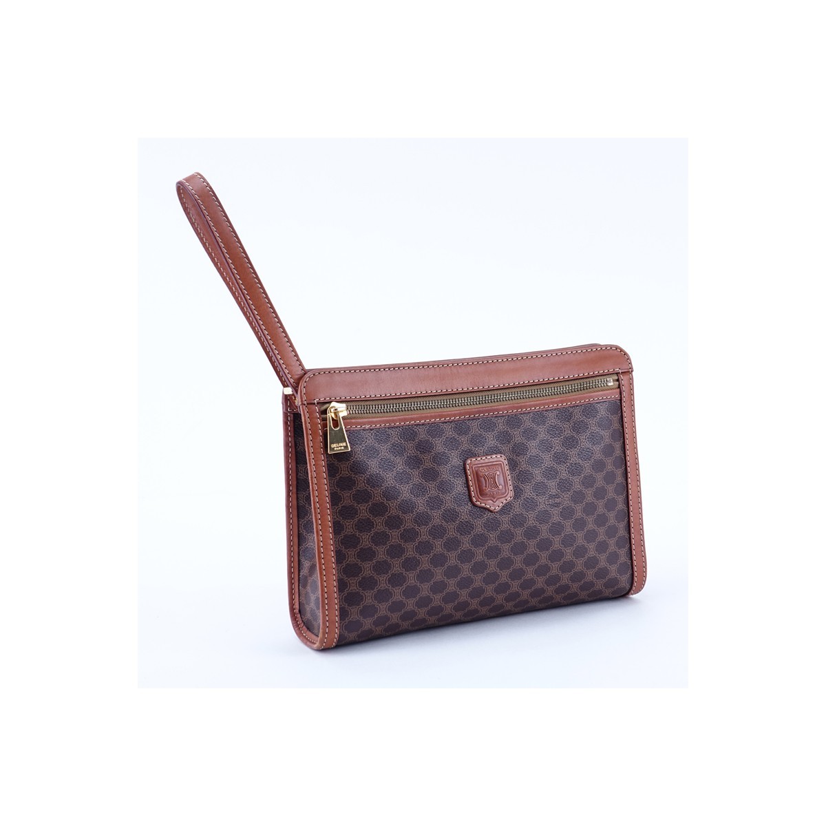 Celine Brown Macadame Coated Canvas Vintage