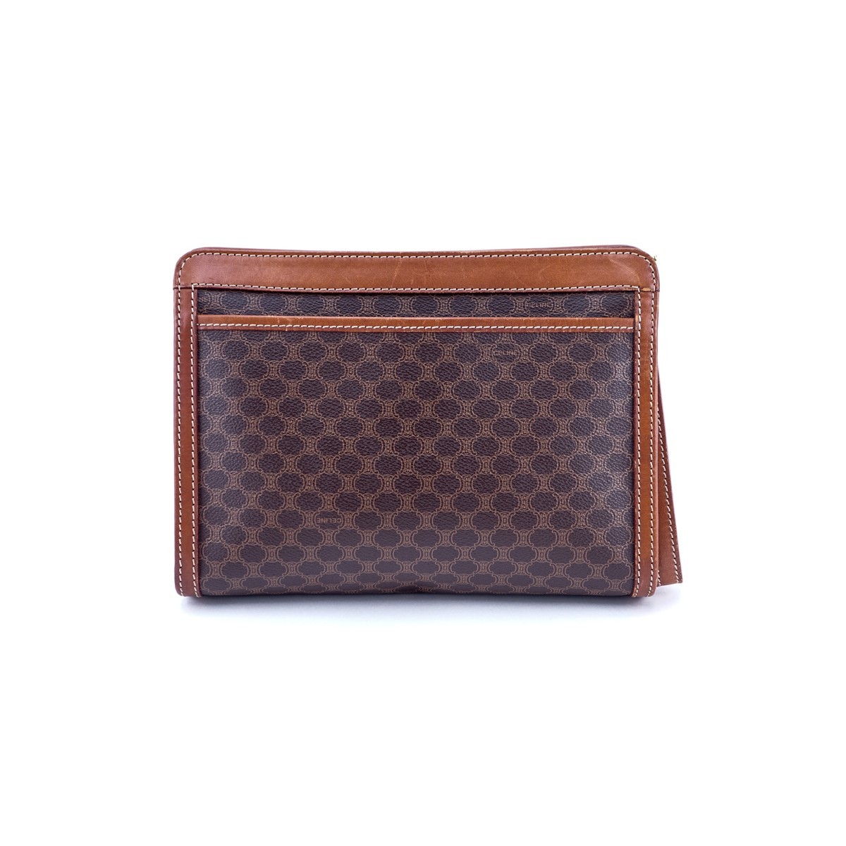 Celine Brown Macadame Coated Canvas Vintage