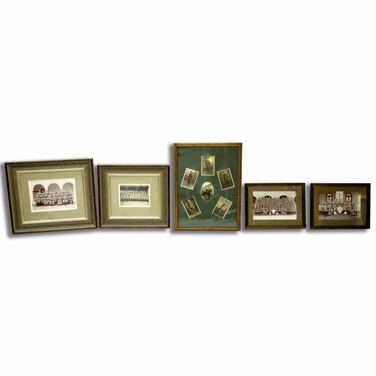 Collection Of Five (5) Framed Old Military