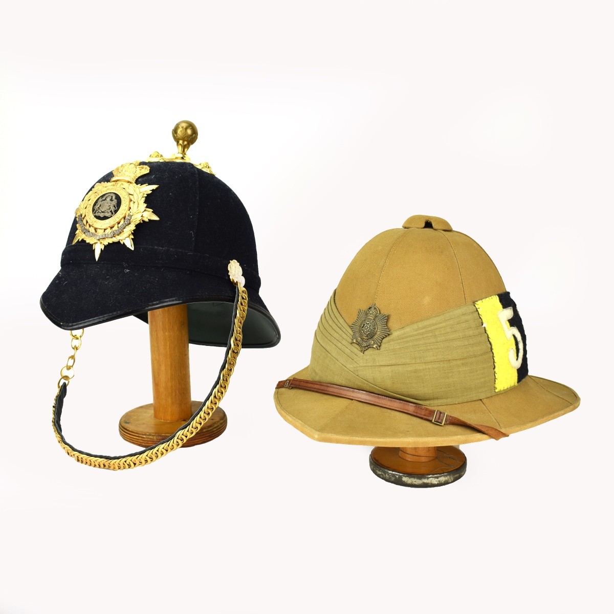 Grouping Of Two (2) European Military Hats