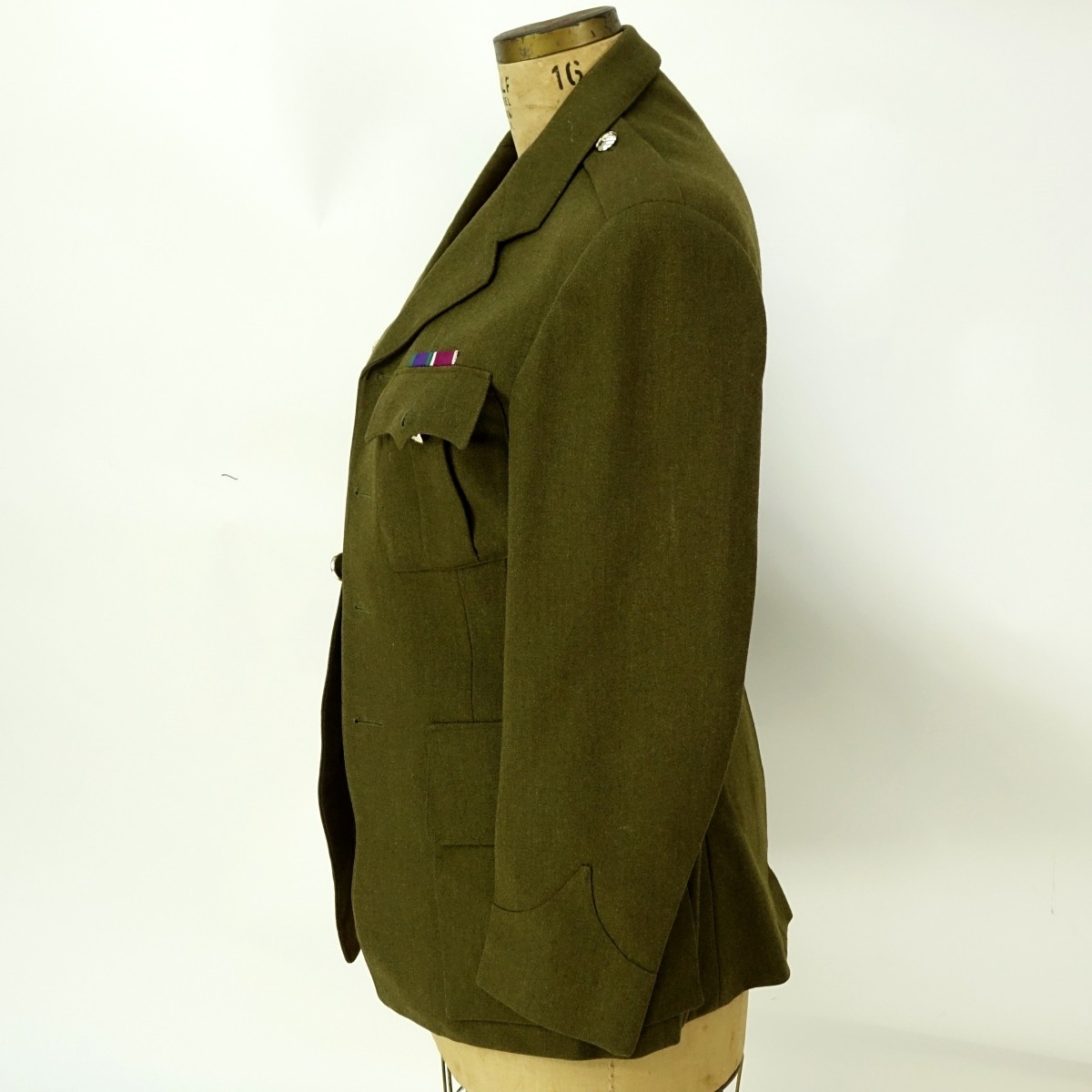 Vintage British Army Green Military Coat.