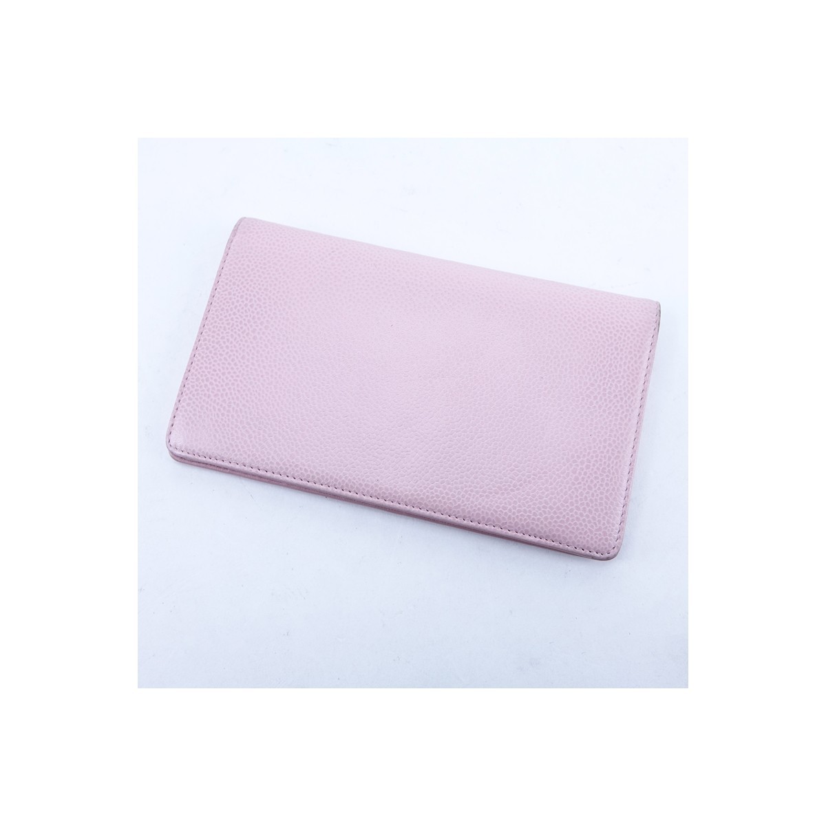 Chanel Pink Caviar Leather Front Logo Long